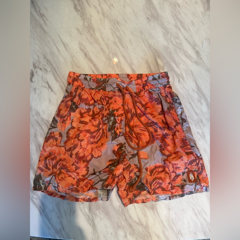FP Movement by Free People Orange Floral Athletic Shorts